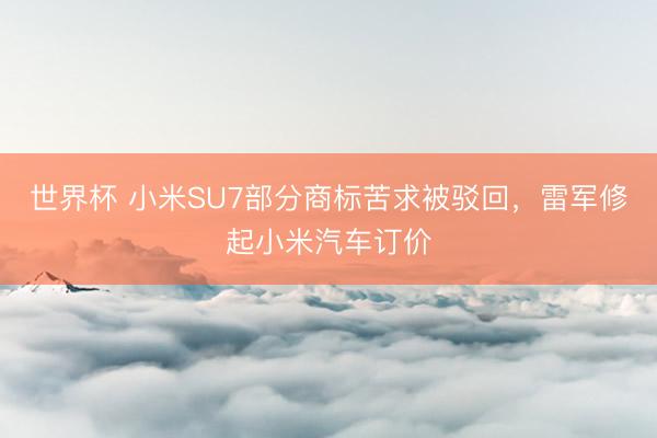 世界杯 小米SU7部分商标苦求被驳回，雷军修起小米汽车订价