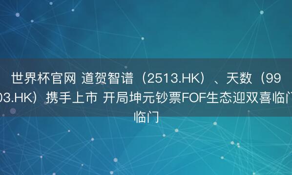 世界杯官网 道贺智谱（2513.HK）、天数（9903.HK）携手上市 开局坤元钞票FOF生态迎双喜临门