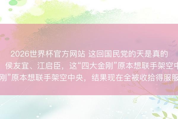 2026世界杯官方网站 这回国民党的天是真的变了！卢秀燕、张善政、侯友宜、江启臣，这“四大金刚”原本想联手架空中央，结果现在全被收拾得服服帖帖
