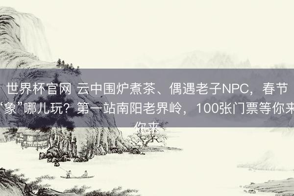 世界杯官网 云中围炉煮茶、偶遇老子NPC,春节“象”哪儿玩?第一站南阳老界岭,100张门票等你来