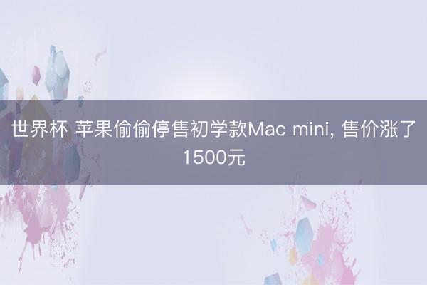 世界杯 苹果偷偷停售初学款Mac mini， 售价涨了1500元
