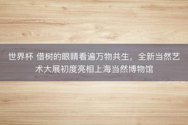 世界杯 借树的眼睛看遍万物共生，全新当然艺术大展初度亮相上海当然博物馆