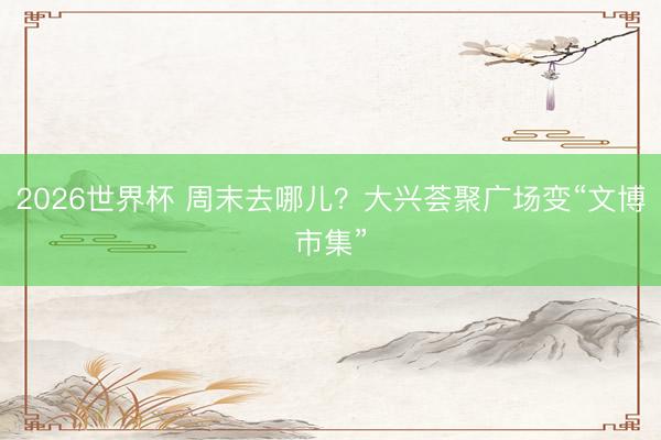 2026世界杯 周末去哪儿？大兴荟聚广场变“文博市集”