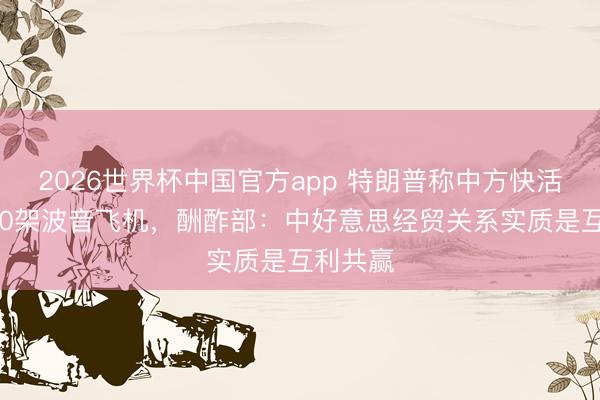 2026世界杯中国官方app 特朗普称中方快活购买200架波音飞机，酬酢部：中好意思经贸关系实质是互利共赢