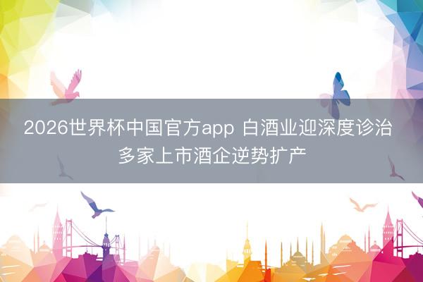 2026世界杯中国官方app 白酒业迎深度诊治 多家上市酒企逆势扩产