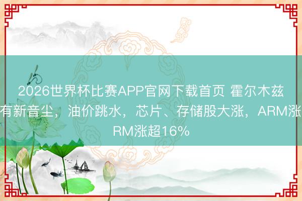 2026世界杯比赛APP官网下载首页 霍尔木兹海峡又有新音尘，油价跳水，芯片、存储股大涨，ARM涨超16%