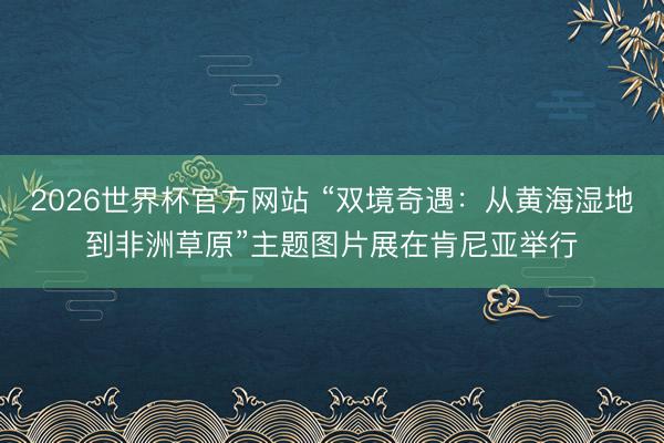 2026世界杯官方网站 “双境奇遇：从黄海湿地到非洲草原”主题图片展在肯尼亚举行