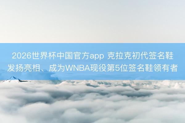 2026世界杯中国官方app 克拉克初代签名鞋发扬亮相、成为WNBA现役第5位签名鞋领有者
